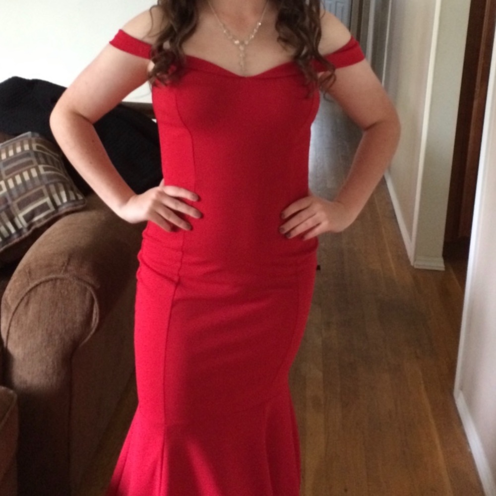 Red mermaid style dress